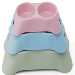 Pets Club Double Dining Bowl -34*20*6.5Cmgreen