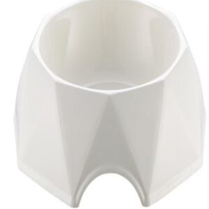 Pets Club Diamond Shape Pet Bowl?M) 19.6*19.6*6Cm-White