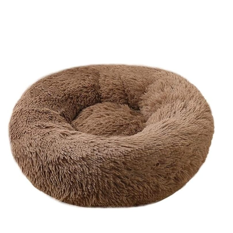 Coco Kindi Soft Plush Round Bed-Coffee