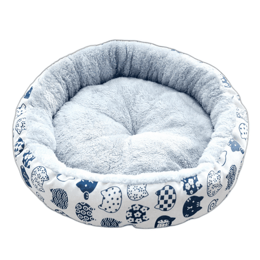 Coco Kindi Soft Round Shaped Fur Bed-White