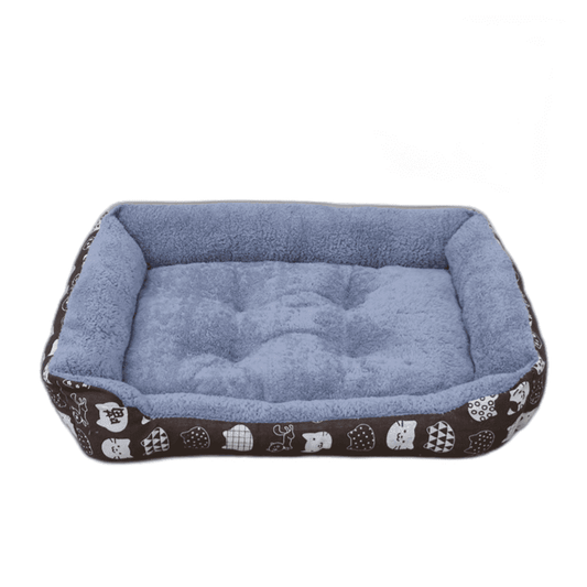 Coco Kindi Soft Rectangle Shaped Fur Bed-Brown