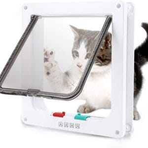 Pet Flap Door With Magnetic And 4-Way Locking System -23.5*5.3*25cm