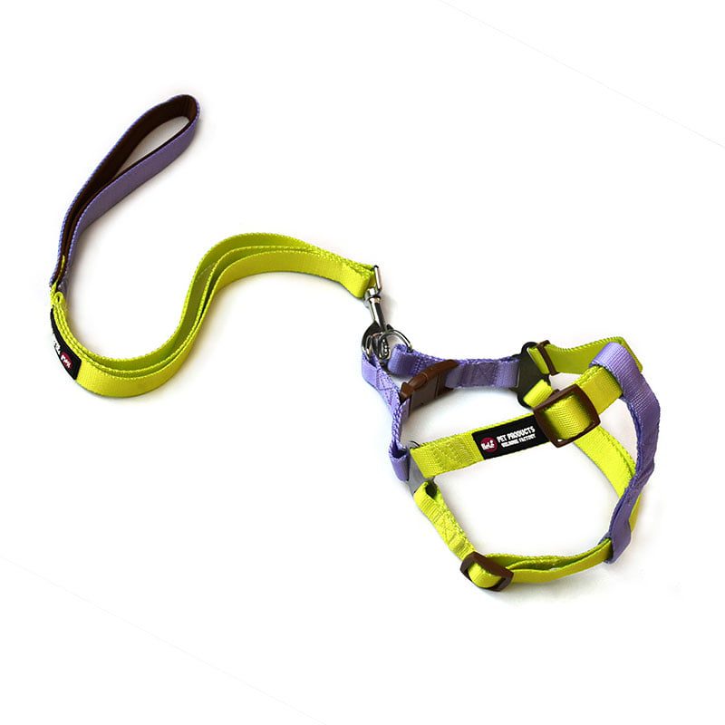 Helepet Flat Pet Leash Harness-Metal Buckle