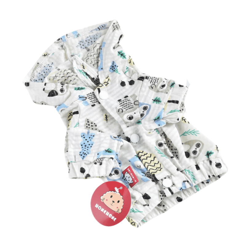Hong Pet Animal Print Pet OutFit-White