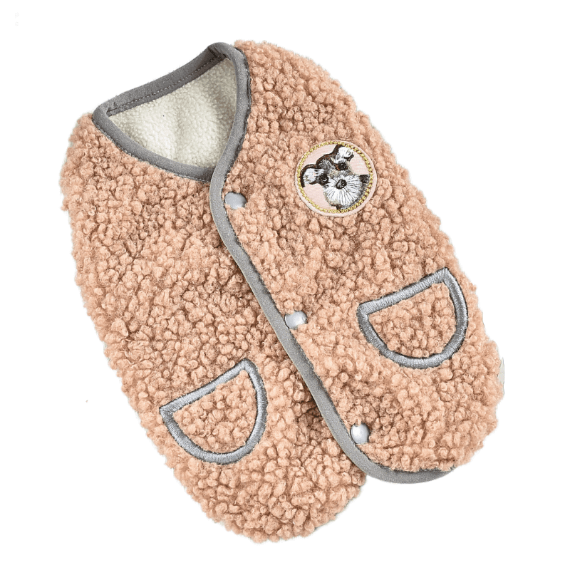 Hong Pet Plush Vest Coat For Pets - Coffee Color