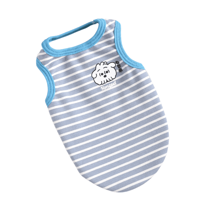 Hong Pet white Stripe Warm Vest - Blue