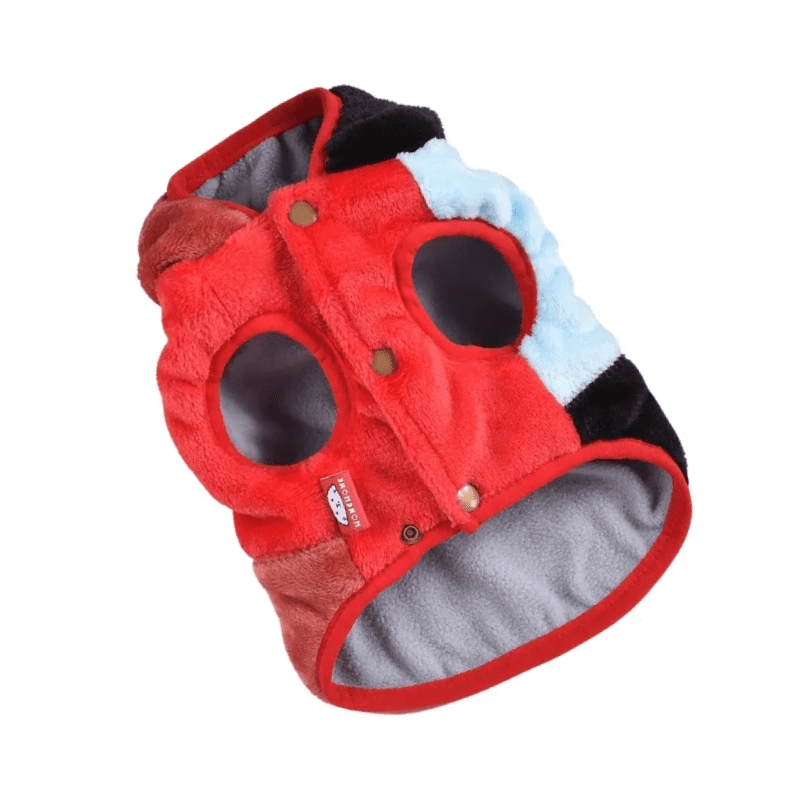 Hong Pet Winter Flanned Coral Velvet Dog Clothes- Black-S