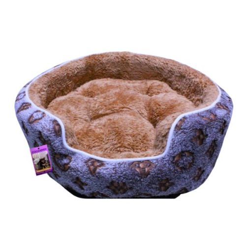 Coco Kindi Leopard Pattern Washable Round Fur Bed-Mixed Colour