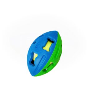 Miss Bear Colorful Hollow-out Concave Rugby Ball Dog Toy with Tennis Ballÿ(Medium Dogs)