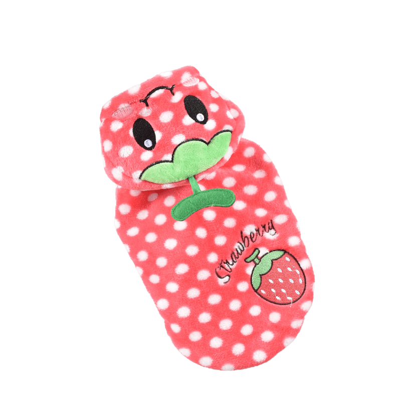 Hong Pet Cute Strawberry Design Hoodies - Red