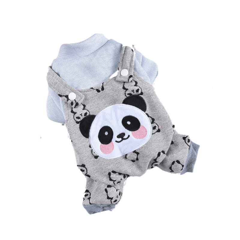 Hong Pet Four-Legged Panda Suspenders - Grey