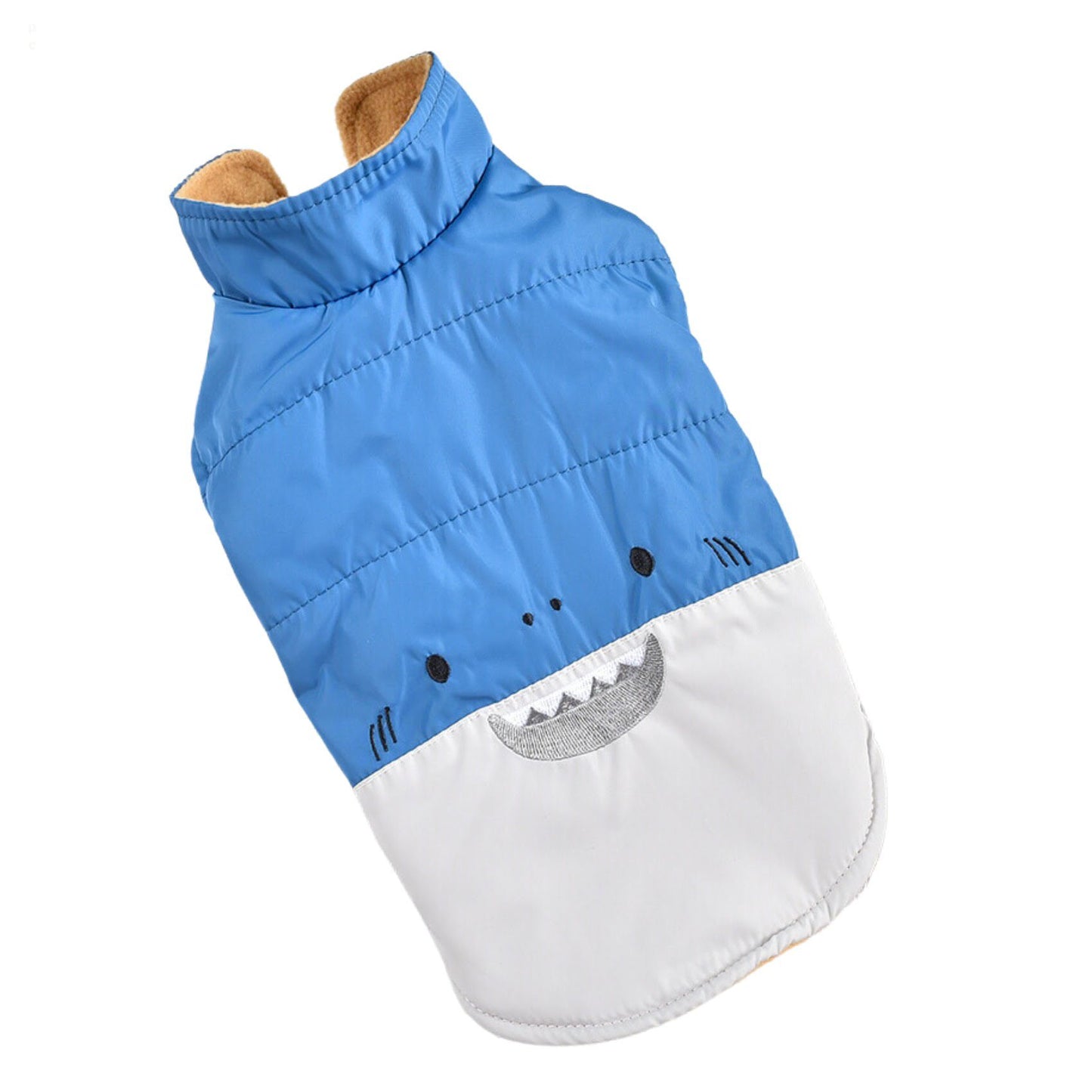 Hong Pet Animal-Shaped Patchwork Trench Coat - Blue