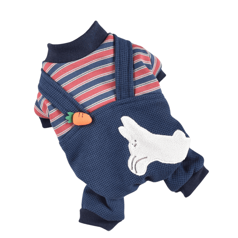 Hong Pet Waffle-Paneled Four-Leg Suspenders - Blue