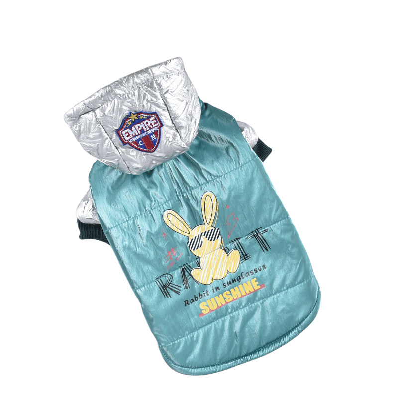 Hong Pet Shiny Silver-Toned Paneled Coat - Green