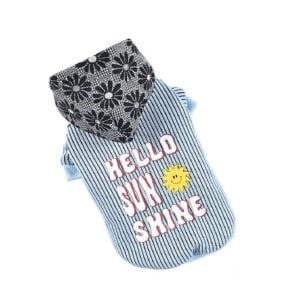 Hong Pet Cool Silk Stripe Color Hat Jacket - Blue