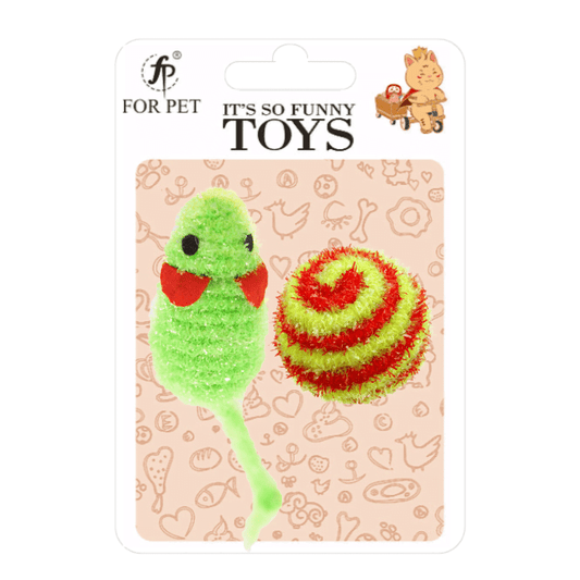 For Pet Glitter Cat Mouse Toy With Ball (Mixed Colors)