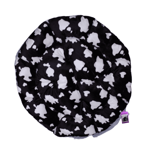 Coco Kindi Cow Pattern Washable Pumpkin Fur Bed With Heart Shape Toy