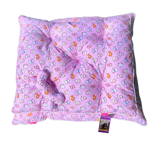 Coco Kindi Pink Color Cat Pattern Cushion With Bone Washable Cotton Bed