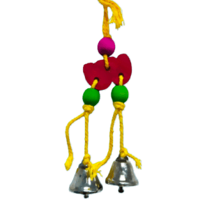 Pets Club Natural Wooden Bird Toy With Bell H-17 Cm, W-5 Cm