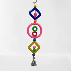Pets Club Plastic Bird Toy With Bell H-37 Cm, W 8 Cm