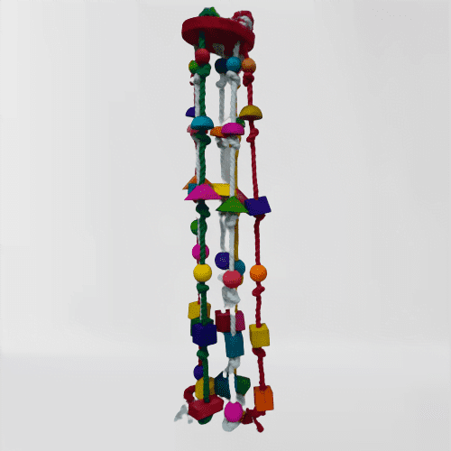 Pets Club Natural Wooden Bird Toy H-85 Cm, W-6 Cm