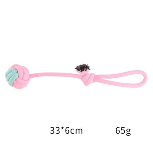 Pets Club Knot Rope Ball Dog Toy Pink