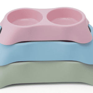 Pets Club Double Dining Bowl - 64 ml - 23*13*4 Cm Pink