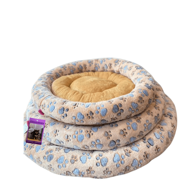 Coco Kindi Paw Printed Peach Washable Pizza Fur Bed