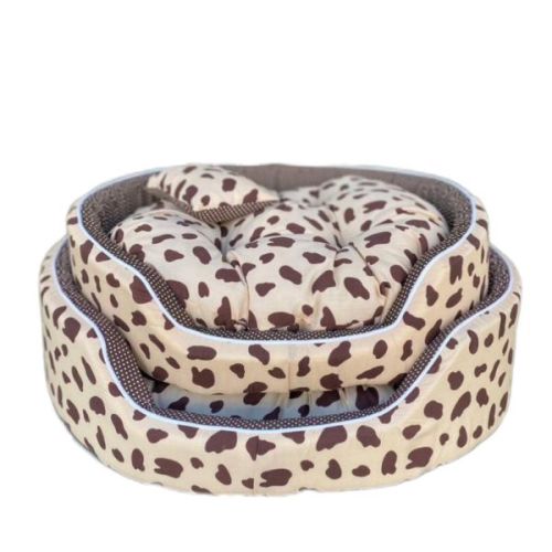 Coco Kindi  Brown Pattern Washable Oval Shape Cotton Bed