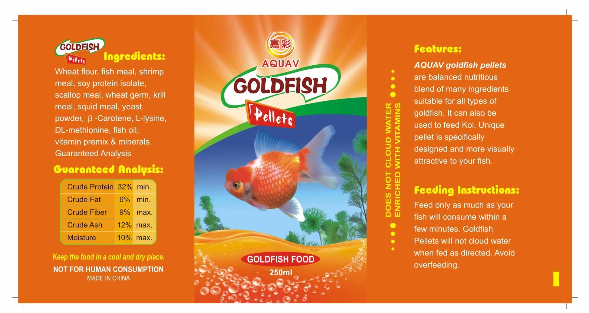 Aquav Gold Fish Pellet  (400G, 1000G, 1350G)