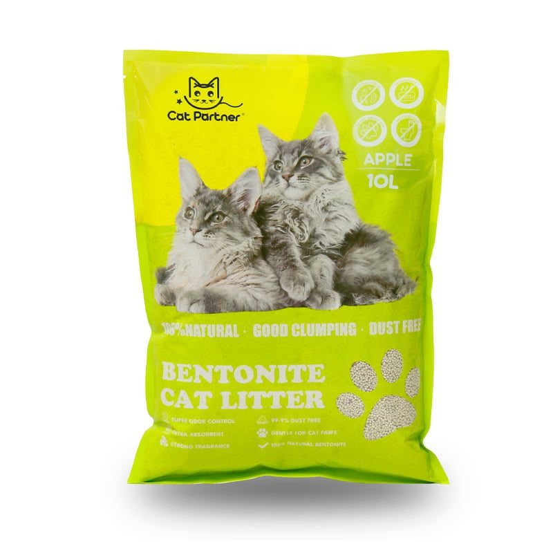 Cat Partner Bentonite Dust Free Clumping Cat Litter - 10 L - Green Apple