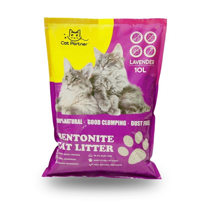 Cat Partner Bentonite Dust Free Clumping Cat Litter - 10 L - Lavender