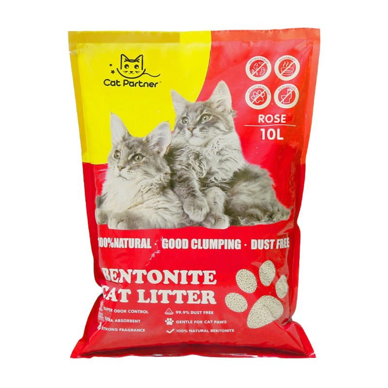 Cat Partner Bentonite Dust Free Clumping Cat Litter - 10 L - Rose