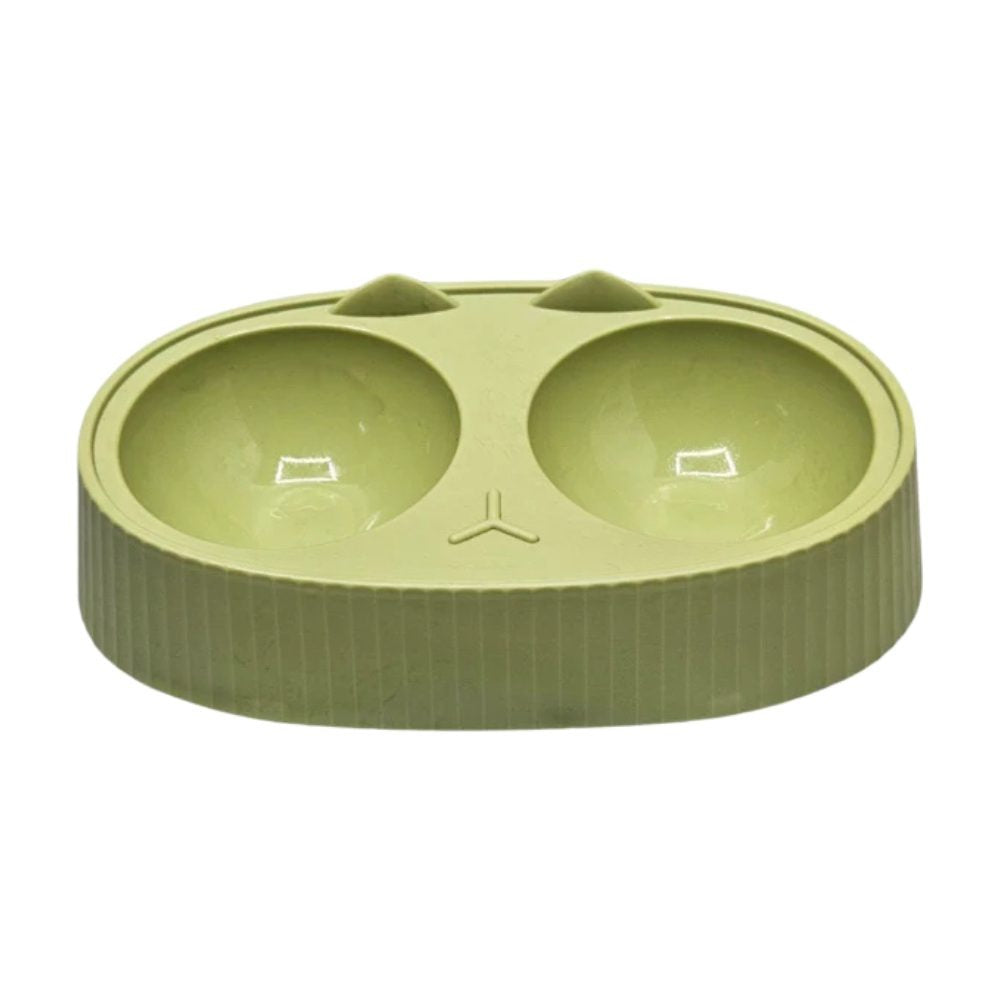 Cozy Paws Dual Feeding Bowl Plastic- 34x20x9cm-Green