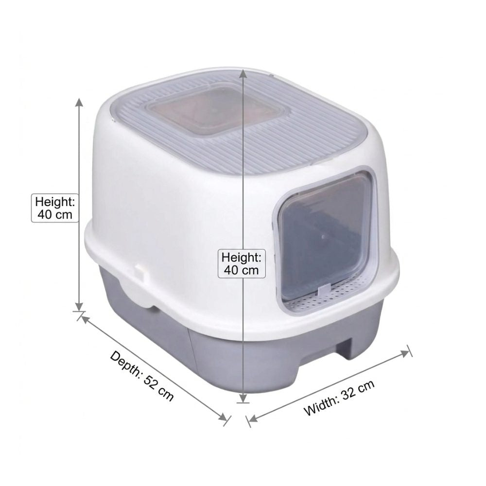 Cozy Paws Flip Top Jumbo Cat Litter Box With Scoop-52*32*40cm-Blue