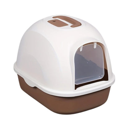 Cozy Paws Hooded Cat Litter Box with Swing Door & Handle – 53×41×41 cm – Coffee