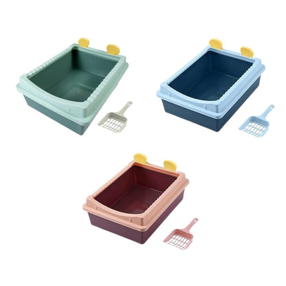 Cozy Paws Square Shape Open Cat Litter Tray with Scoop ?38?29?13cm ? Mixed Colour
