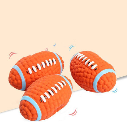 For Pet Latex Rugby Ball Squeaker Dog Toy - 5.5*9Cm