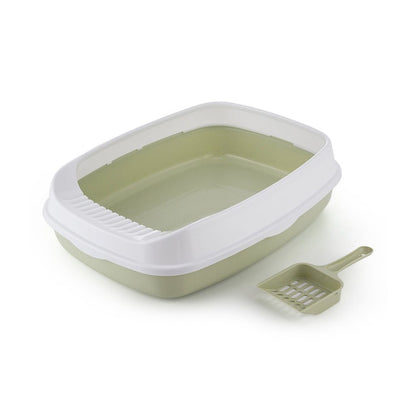 Cozy Paws Open Cat Litter Tray with Litter Shovel Scoop ? 46?34?12cm-Mixed Colour