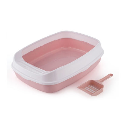 Cozy Paws Open Cat Litter Tray with Litter Shovel Scoop ? 46?34?12cm-Mixed Colour