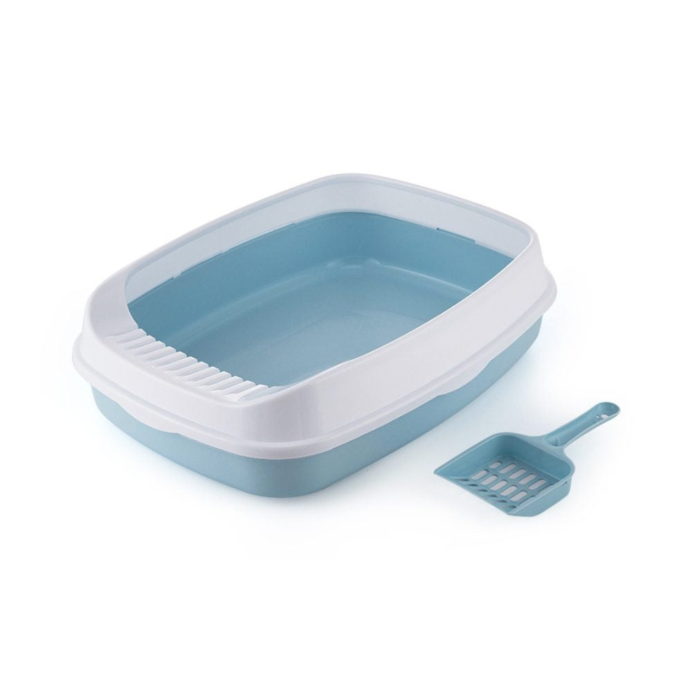 Cozy Paws Open Cat Litter Tray with Litter Shovel Scoop ? 46?34?12cm-Mixed Colour
