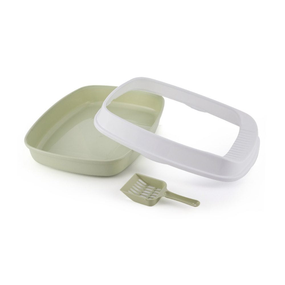 Cozy Paws Open Cat Litter Tray with Litter Shovel Scoop ? 46?34?12cm-Mixed Colour