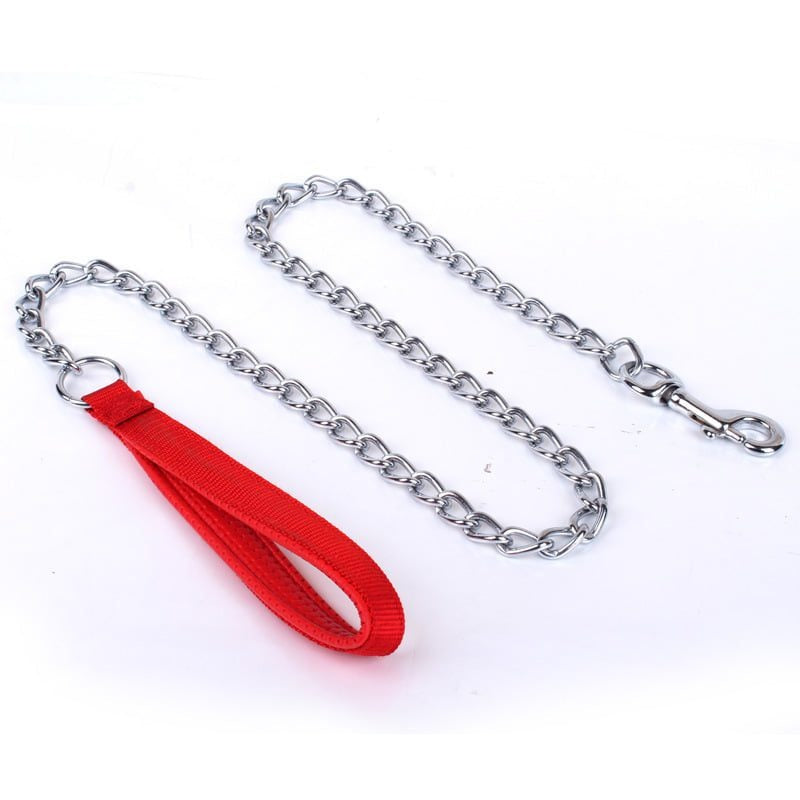 For Pet Dog Lead Chain With Pu Handle & Collar - Small (2.5*120Cm) (Mixed Colors)