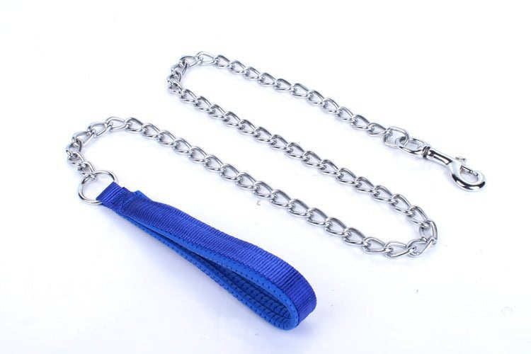 For Pet Dog Lead Chain With Pu Handle & Collar - Small (2.5*120Cm) (Mixed Colors)