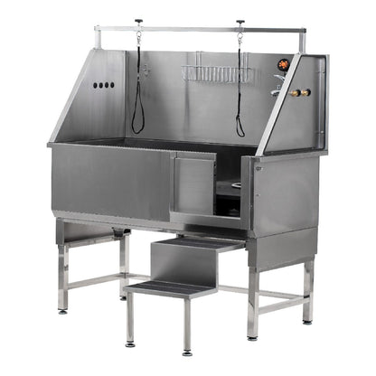 Aeolus Free-Standing Economical Bathing Tub – 128×67×38 cm (Sliding Door, 18-Gauge)