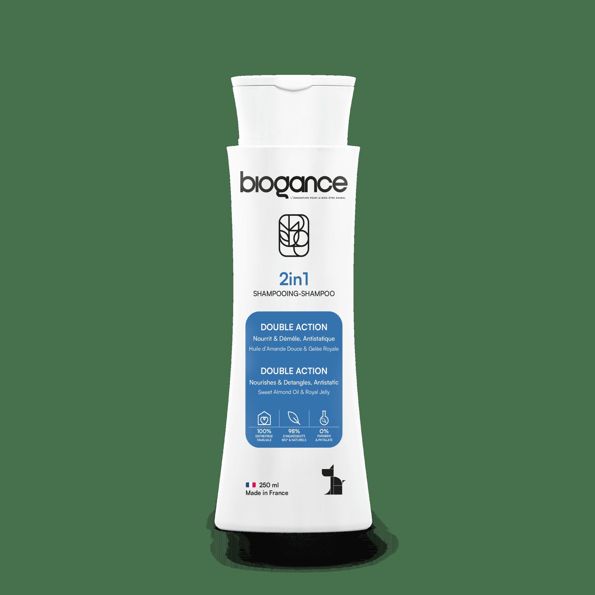 Biogance 2 In 1 Organic Shampoo (Sweet Almond Oil & Royal Jelly)-250ml