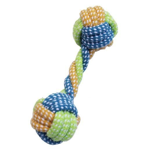 Pets Club Rope Knot Dumble Toy For Dog Green
