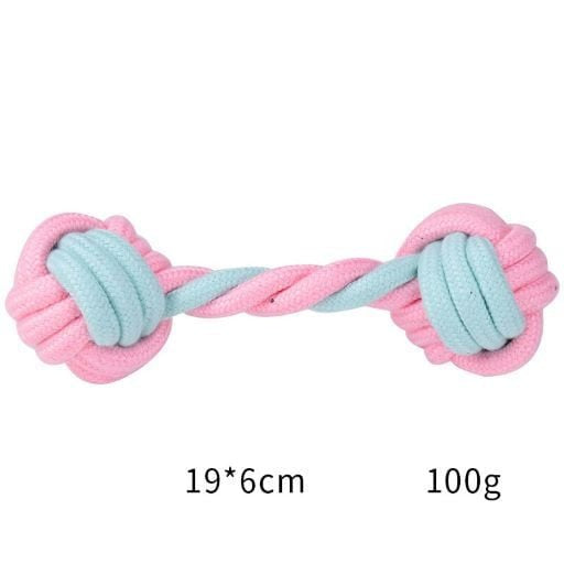Pets Club Cotton Bone Dog Toy  Pink