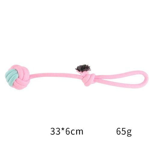 Pets Club Knot Rope Ball Dog Toy Pink