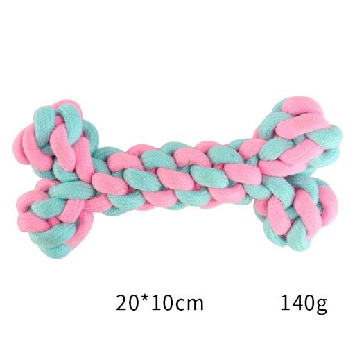 Pets Culb Cotton Candy Cotton Rope Bone Pink